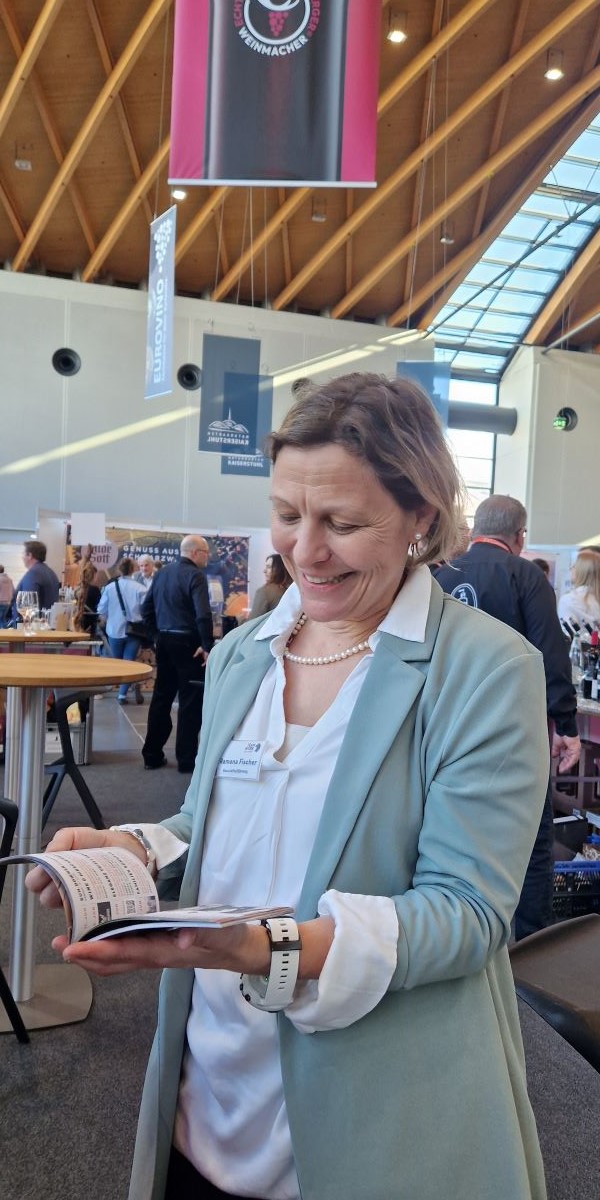 Ramona Fischer vom Teamwerk Esslingen auf der Eurovino 2026.
