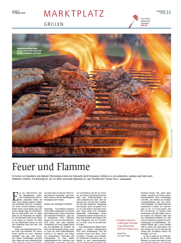 Strategische Analyse der Grillkultur 2026: Ein Fachbeitrag von Johanna Wies in der Lebensmittel Zeitung.