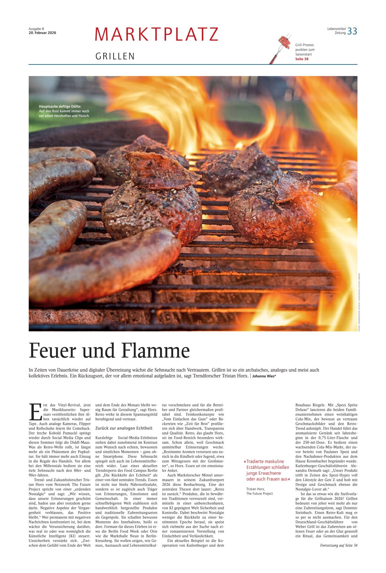 Strategische Analyse der Grillkultur 2026: Ein Fachbeitrag von Johanna Wies in der Lebensmittel Zeitung.