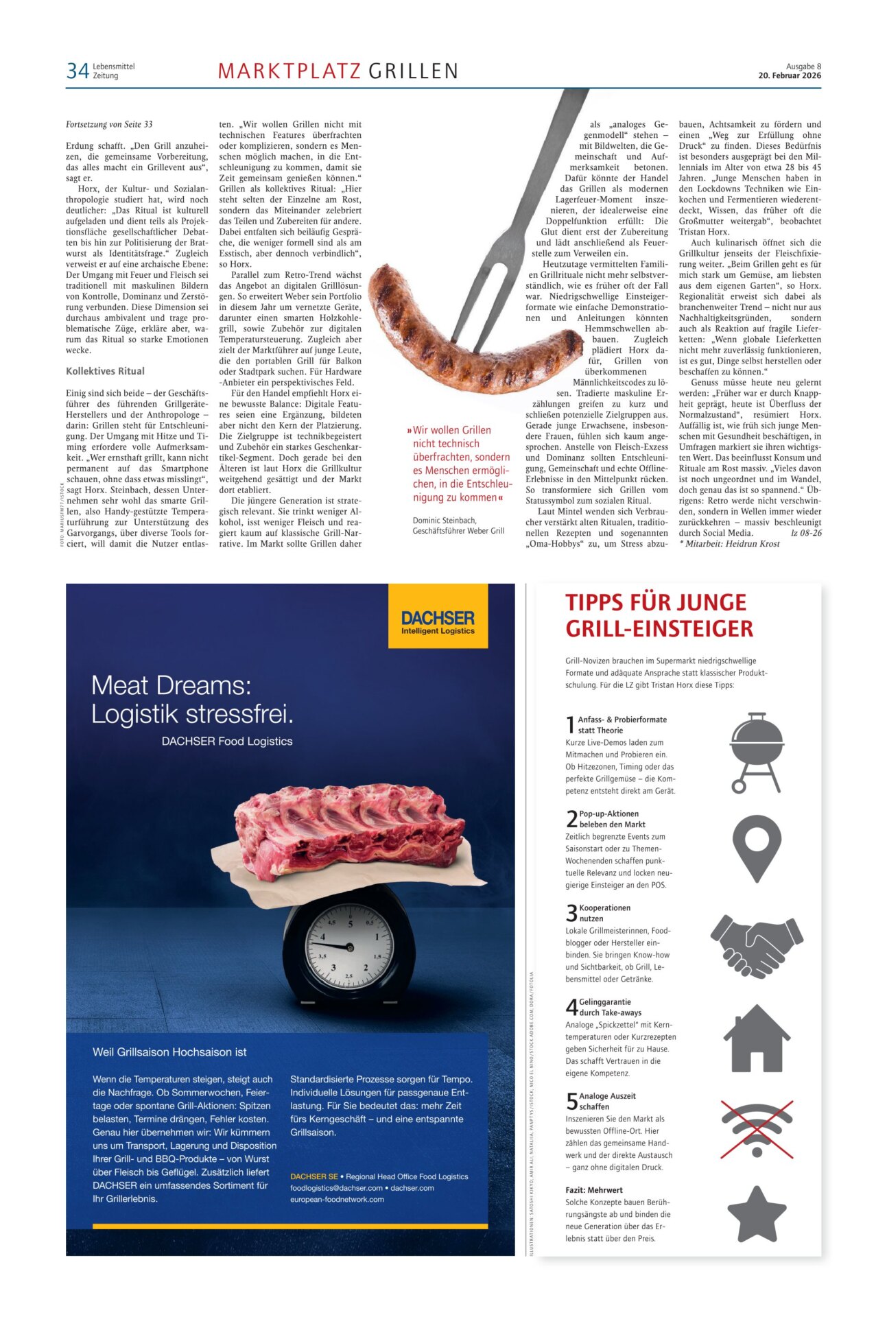 Strategische Analyse der Grillkultur 2026: Ein Fachbeitrag von Johanna Wies in der Lebensmittel Zeitung.